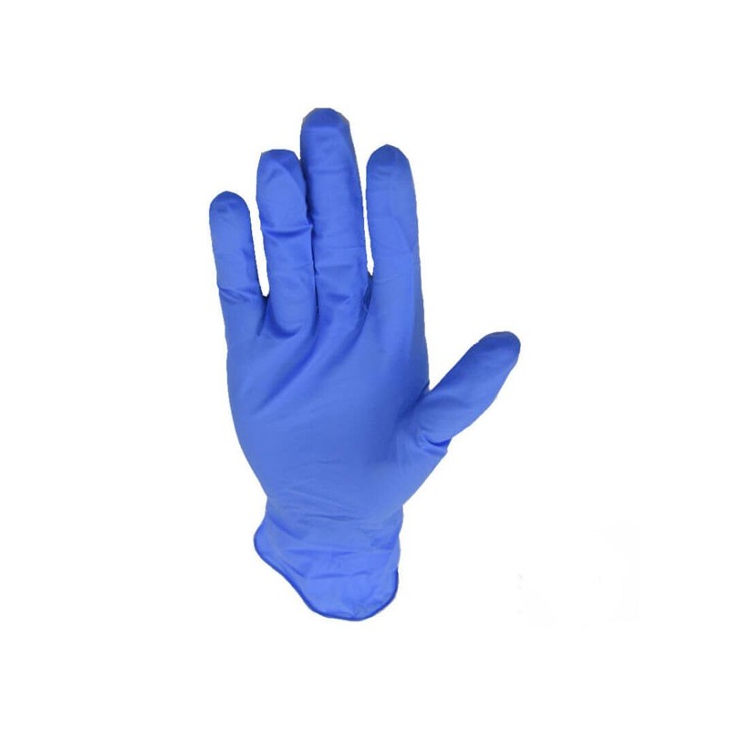 Guante Nitrilo Azul Alta Protección sin polvo, desechable. Caja 100 Uds.